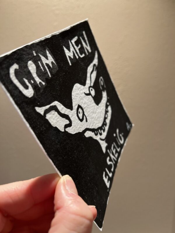“Grim, men elskelig - Hund", 15*15 cm. - Image 5