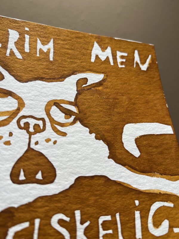 “Grim, men elskelig - Kat", 15*15 cm. - Image 3