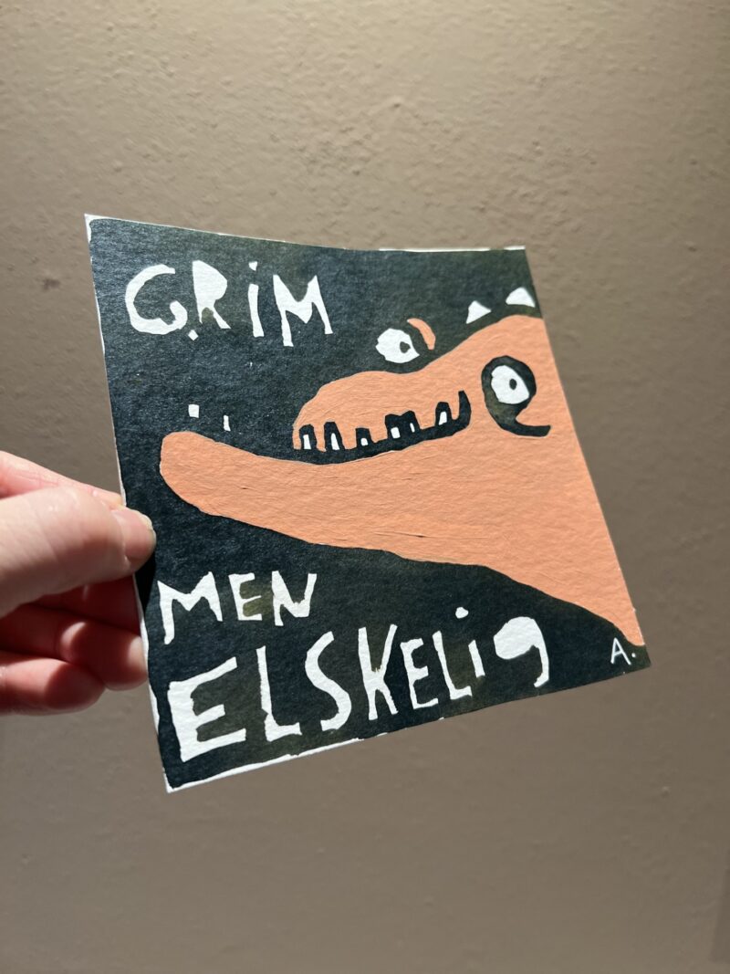 “Grim, men elskelig - Komodovaran", 15*15 cm. - Image 5