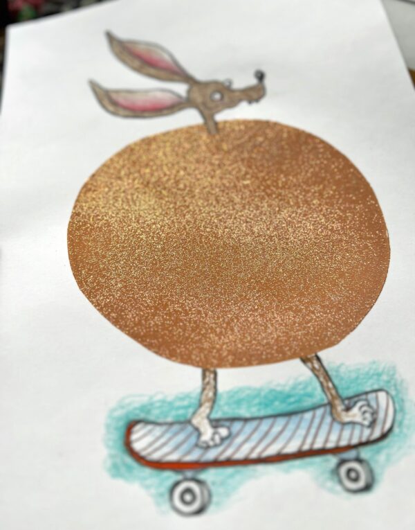 “Skater-guru”, UNIKA med glimmer, A3 - Image 2