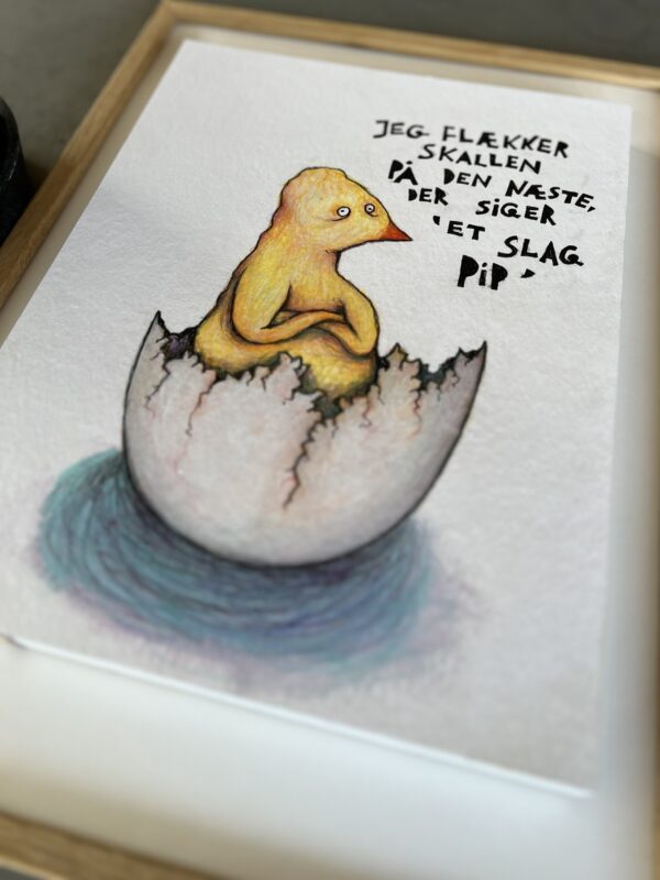 “Et slag pip”, 24*32 cm.