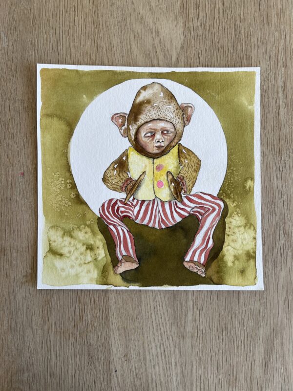 “Manden i abedragt” 25*25 cm. - Image 7