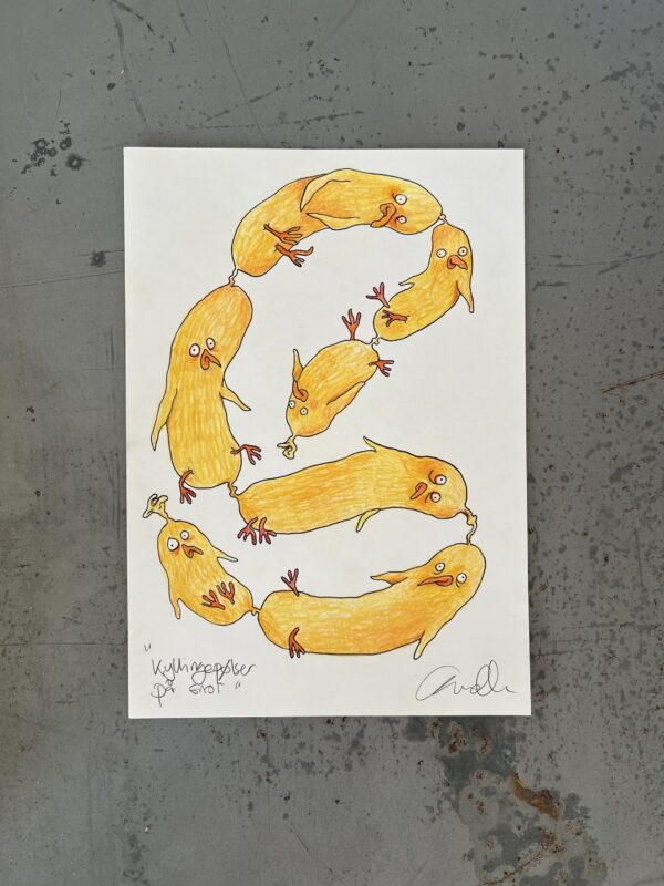 “Kyllingepølser på snor", 21*29,7 cm (A4) - Image 2