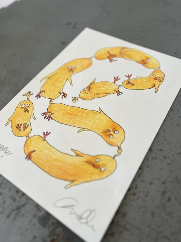 “Kyllingepølser på snor", 21*29,7 cm (A4) - Image 3