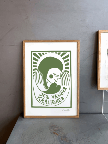 Plakat med titlen Jeg vælger kærlighed