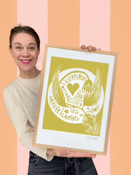 Kunstplakat med titlen Taknemmelighed