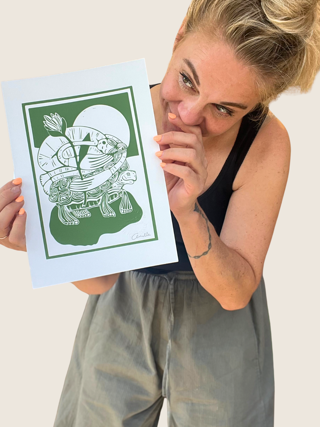 Kunstplakat med titlen Skildpaddeliv i samarbejde med Katrine Gisiger