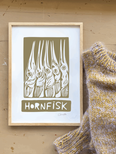 Kunstplakat med Hornfisk