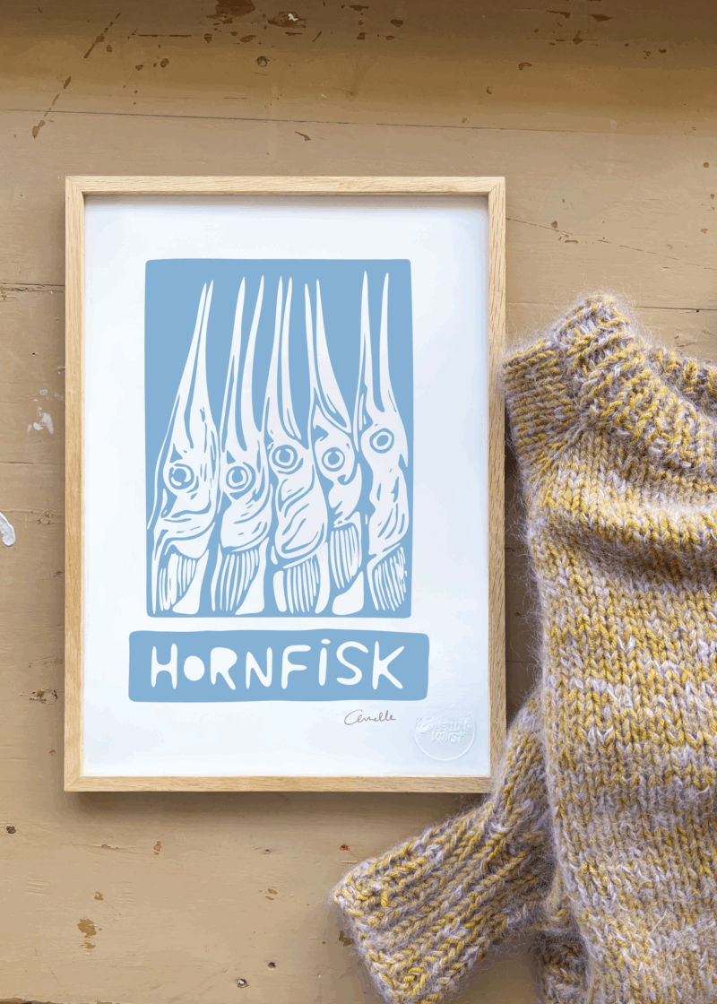 Kunstplakat med Hornfisk