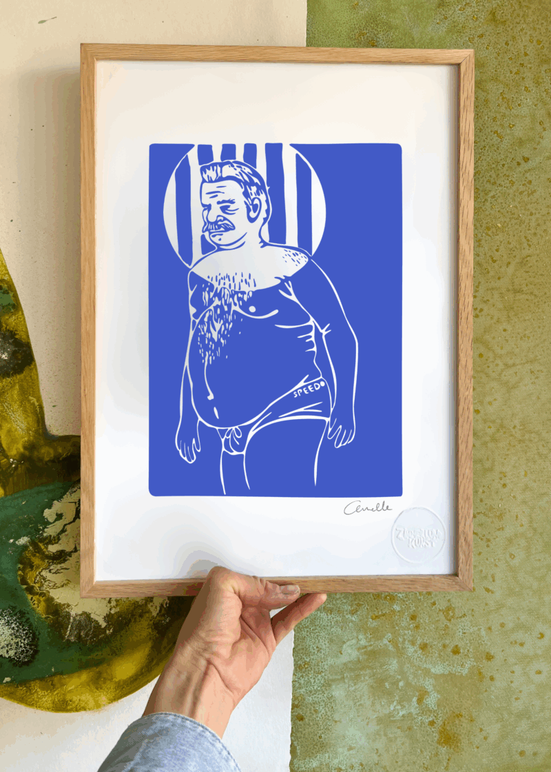 Kunstplakat med titlen Speedo Gonzales