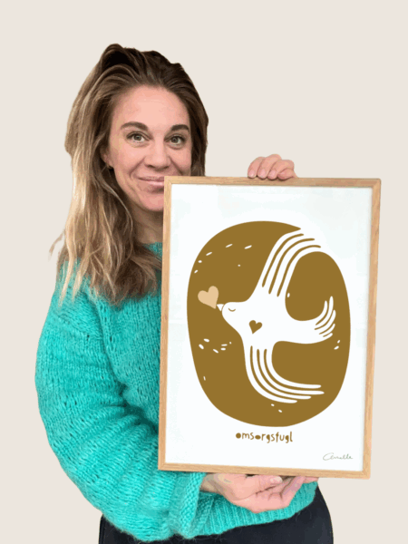 plakat med omsorgsfugl