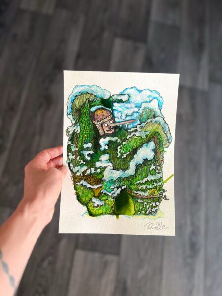 I sne står Kurt og busk i skjul no. 2 - serien ORD