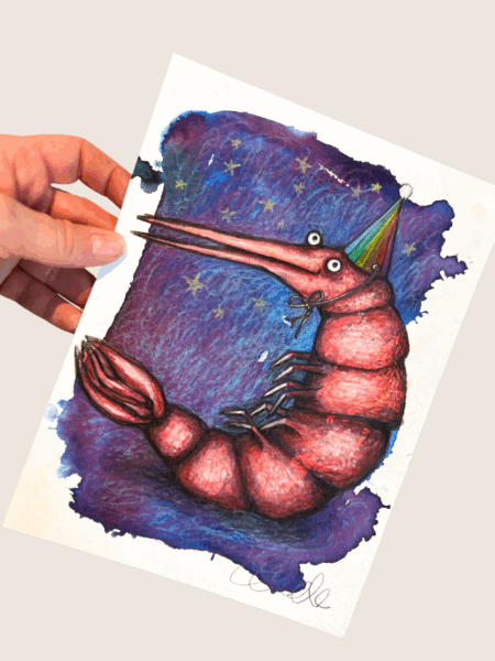 Maleri med titlen Party Reje