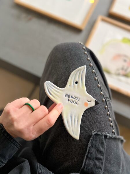 Beautifugl - vægophæng i keramik