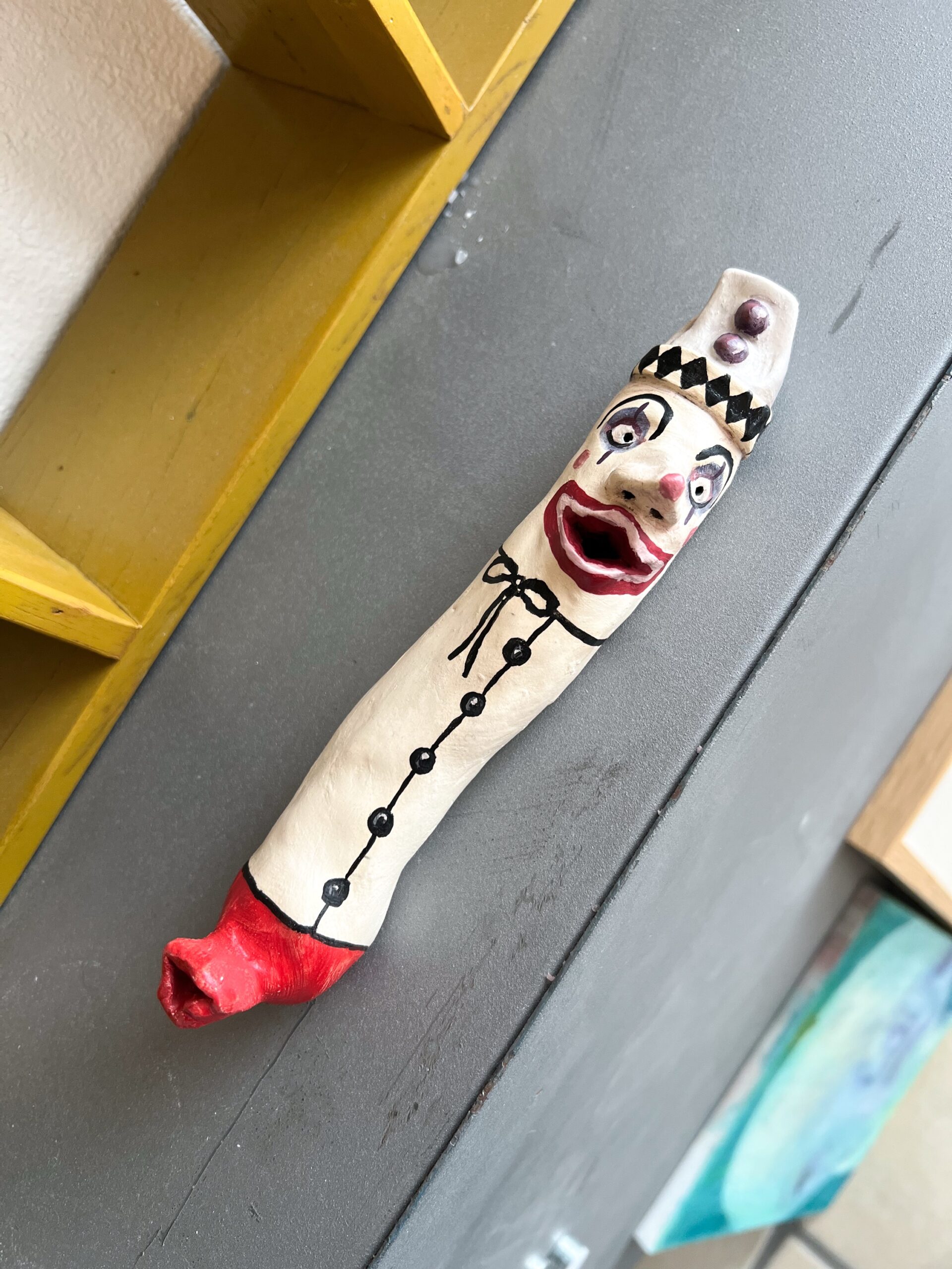 Party-Pølse, Fastelavnsklovn - vægophæng i keramik - Billede 2