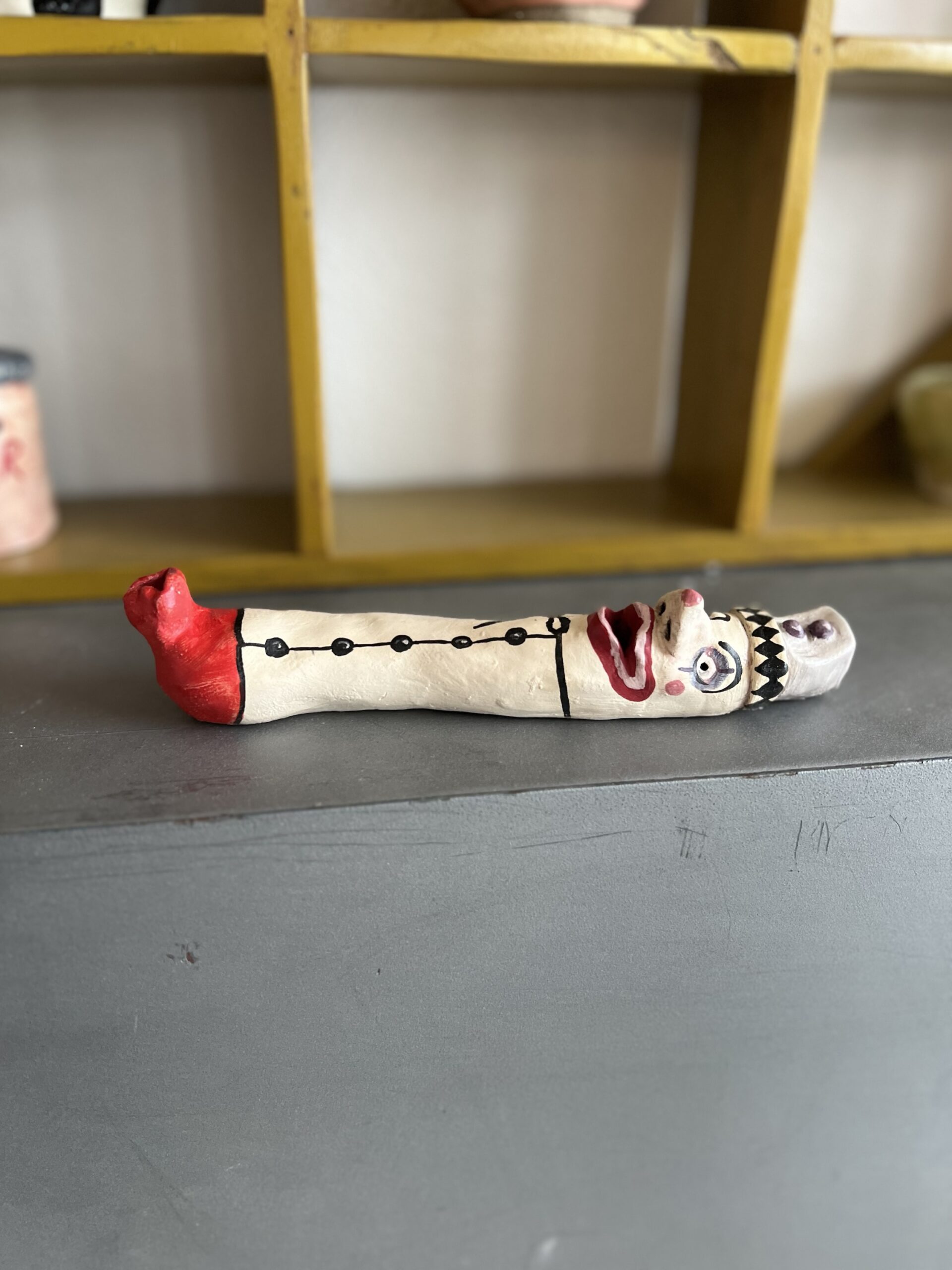 Party-Pølse, Fastelavnsklovn - vægophæng i keramik - Billede 8